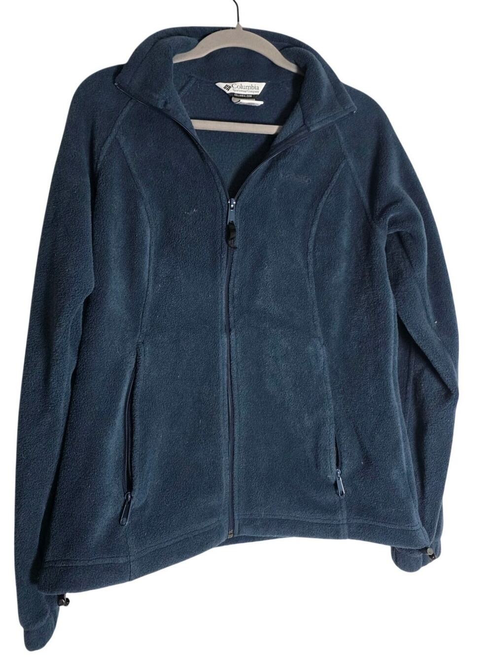 Columbia Women’s Fleece Jacket M Blue Full Zip Outdoor Hiking Cozy Lightweight